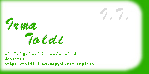 irma toldi business card